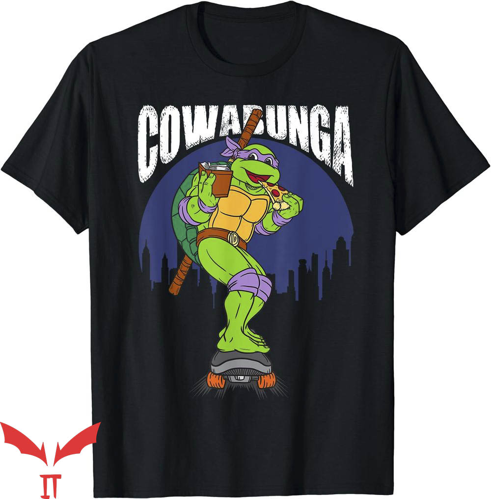 Ninja Tour T-Shirt Cowabunga Donatello On Skates With Pizza Ninja Tour T-Shirt Cowabunga Donatello On Skates With Pizza
