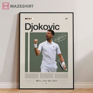 Novak Djokovic Tennis Motivational Poster