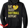Number Nine Hoodie Eat Sleep Softball Repeat Hoodie