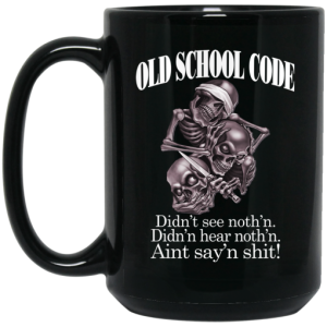Old School Code Didnt See Nothing Mug 4