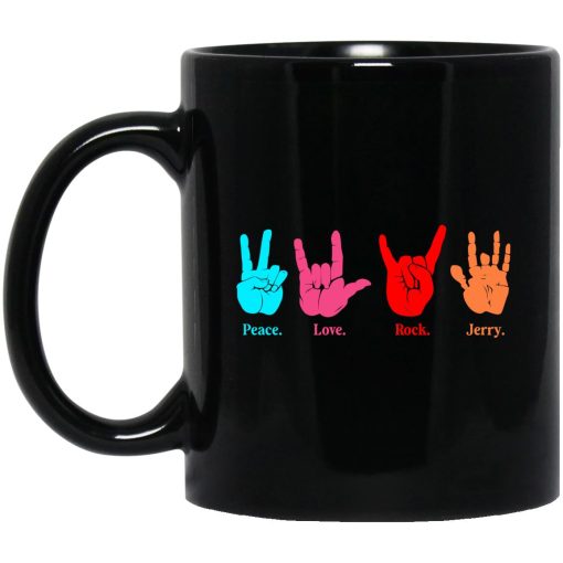 Peace Love Rock Jerry Garcia Grateful Dead Mug Peace Love Rock Jerry Garcia Grateful Dead Mug