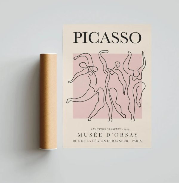 Picasso Exhibition Paint Dance, Vintage Art Poster