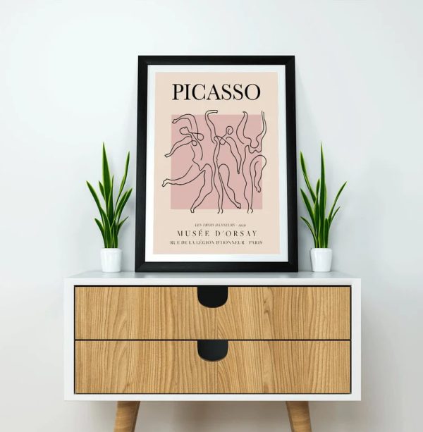 Picasso Exhibition Paint Dance, Vintage Art Poster