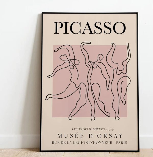 Picasso Exhibition Paint Dance, Vintage Art Poster