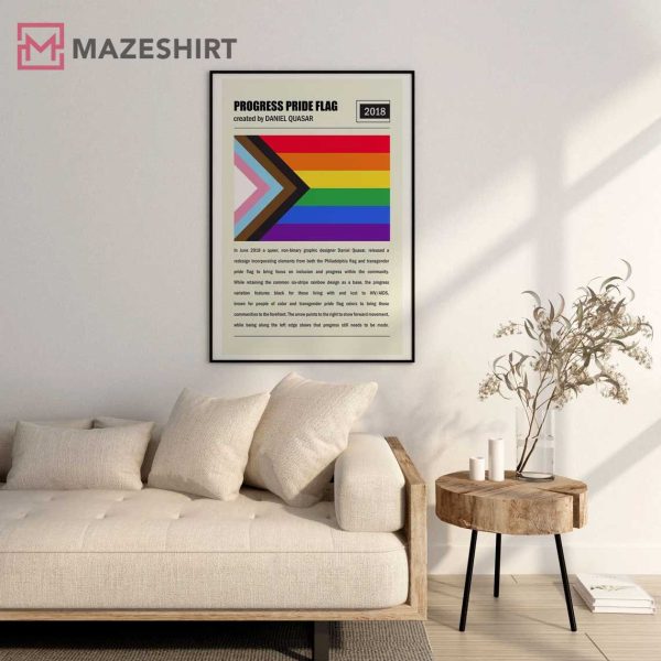 Progress Pride Flag LGBTQ Wall Art Poster
