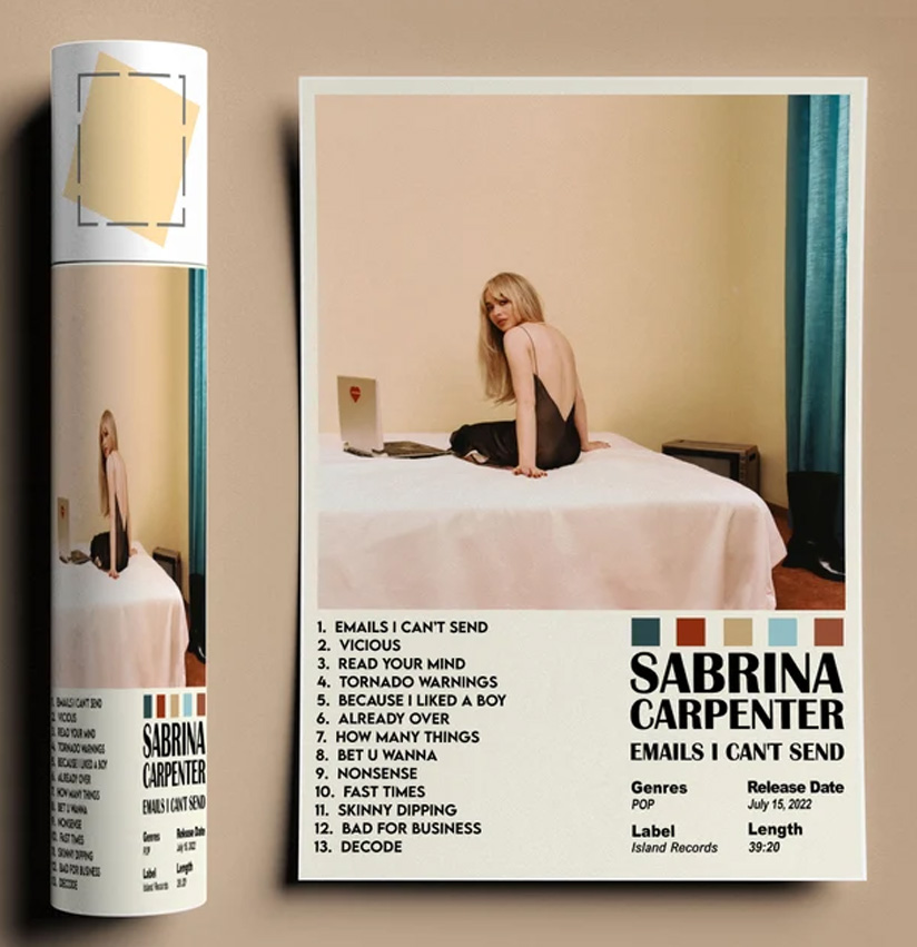 Sabrina Carpenter Emails I Can't Send Album Gift Poster Sabrina Carpenter Emails I Can't Send Album Gift Poster