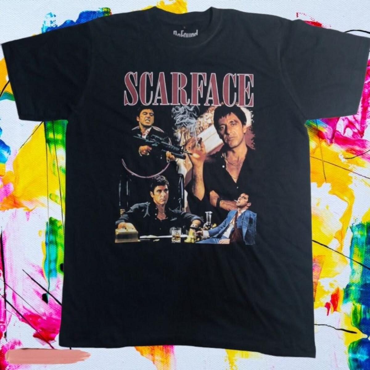 Scarface Tony Montana Al Pacino 80s Movie Graphic T-shirt - Apparel, Mug, Home Decor - Perfect Gift For Everyone Scarface Tony Montana Al Pacino 80s Movie Graphic T-shirt - Apparel, Mug, Home Decor - Perfect Gift For Everyone