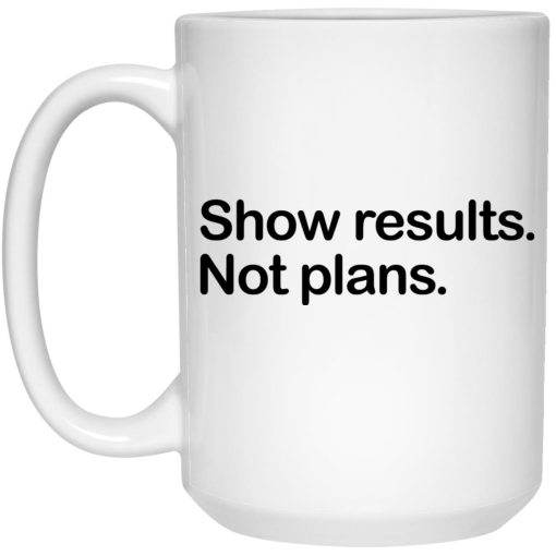 Show Results Not Plans Mug Show Results Not Plans Mug