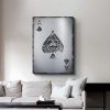Silver Ace Of Spades Card Canvas Poster