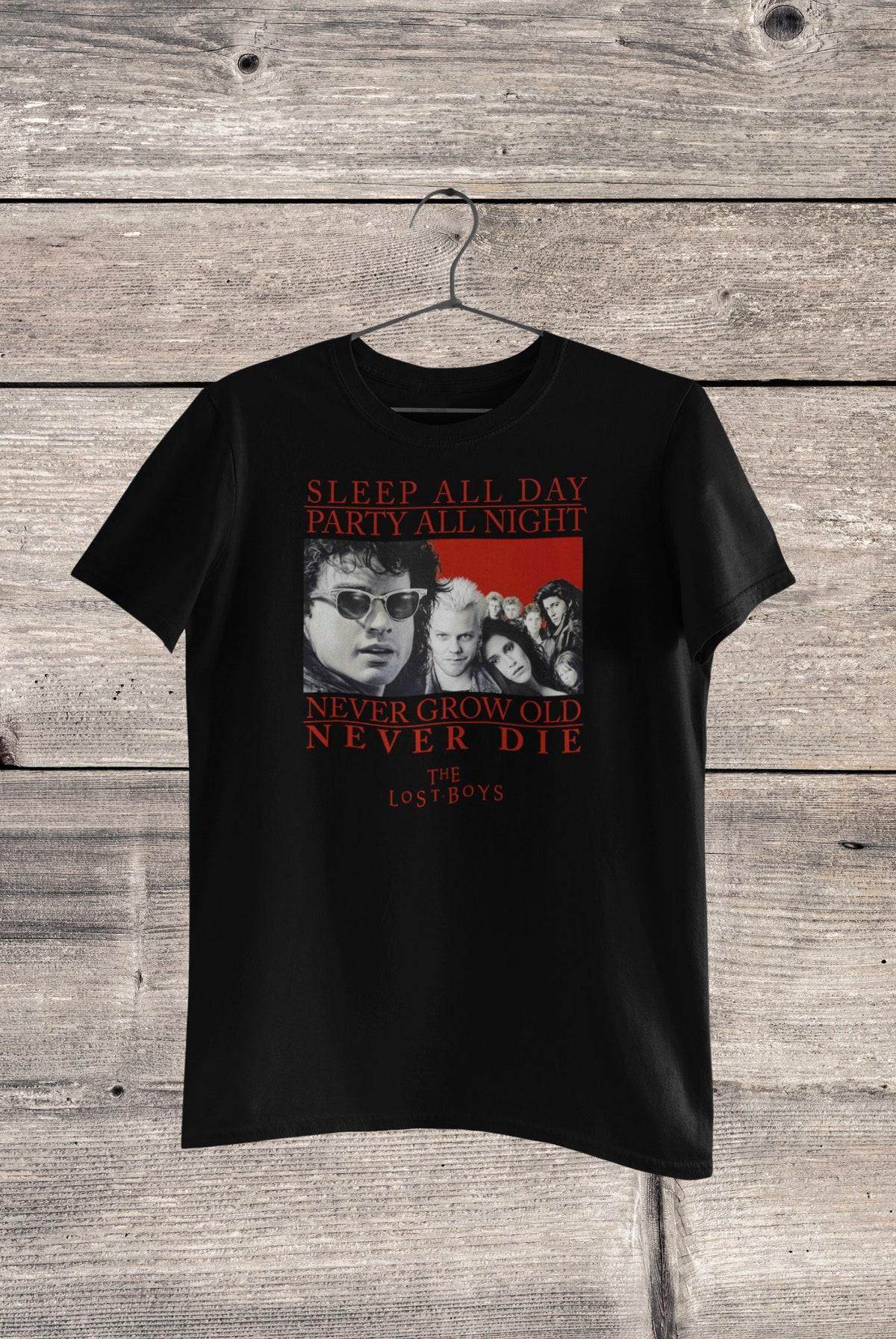 Sleep All Day Party All Night Quotes The Lost Boys Film Graphic T-shirt - Apparel, Mug, Home Decor - Perfect Gift For Everyone Sleep All Day Party All Night Quotes The Lost Boys Film Graphic T-shirt - Apparel, Mug, Home Decor - Perfect Gift For Everyone