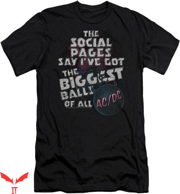 Song Lyric T-shirt AC-DC Big Balls Song Lyric T-shirt