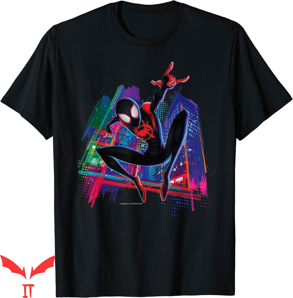 Spider Man T-Shirt Marvel Miles Morales Graffiti City Spider Man T-Shirt Marvel Miles Morales Graffiti City