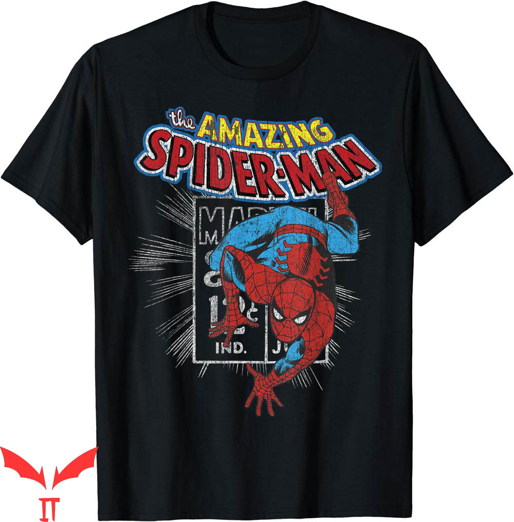 Spider Man T-Shirt Marvel The Amazing Vintage Comic Poster Spider Man T-Shirt Marvel The Amazing Vintage Comic Poster