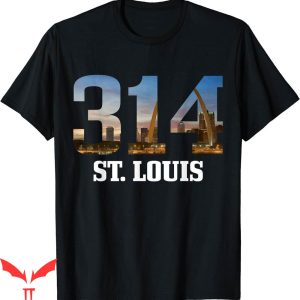St Louis T-Shirt Area Code Vintage Skyline Missouri