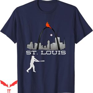 St Louis T-Shirt Cardinal Skyline Baseball Player