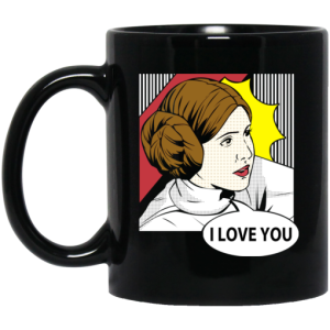 Star Wars Princess Leia I Love You Pop Art Mug 3