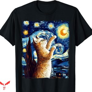Starry Night T-shirt Cat Starry Night