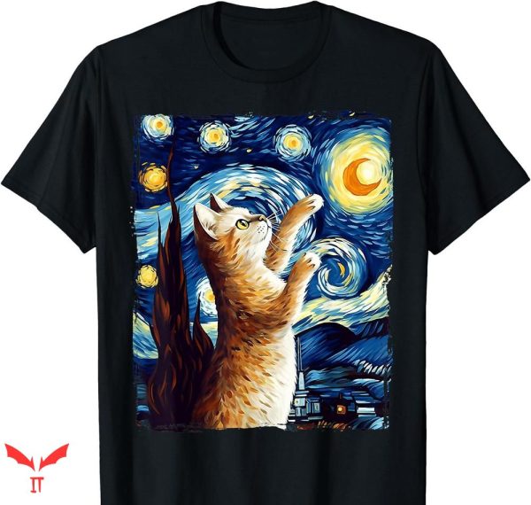 Starry Night T-shirt Cat Starry Night