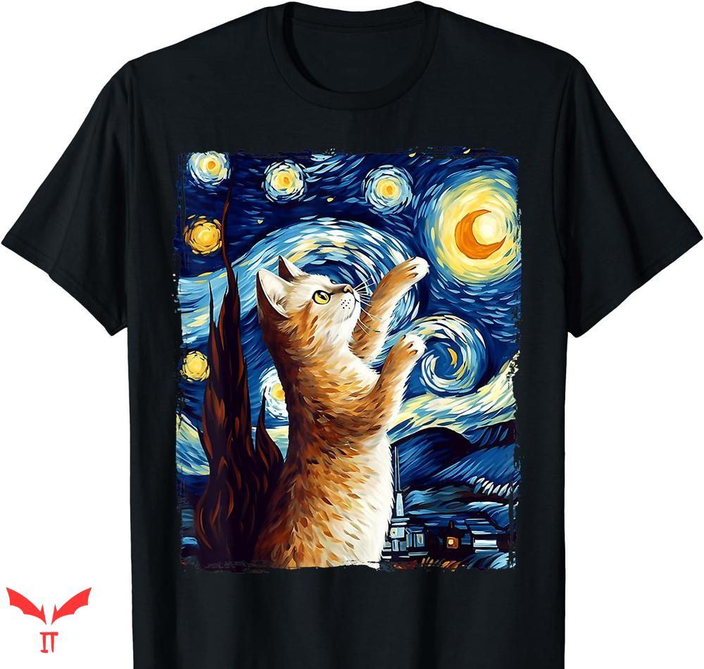 Starry Night T-shirt Cat Starry Night Starry Night T-shirt Cat Starry Night
