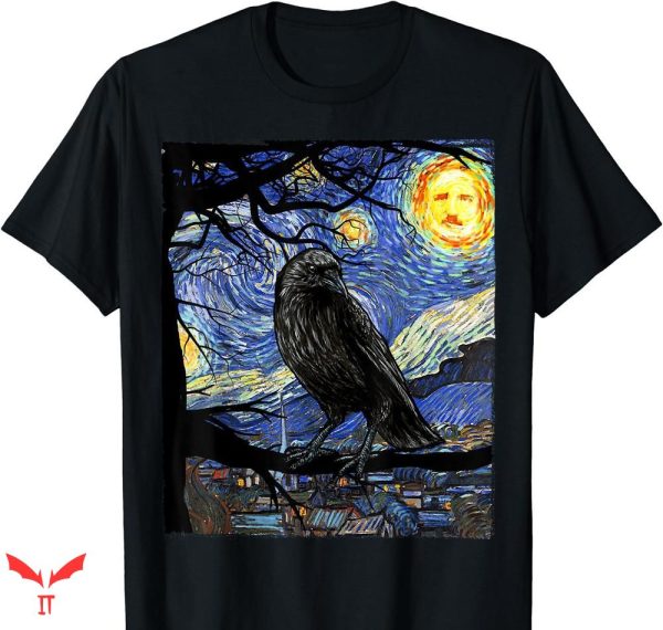 Starry Night T-shirt Starry Night With Edgar Allan Poe