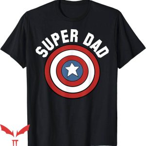 Super Dad T-Shirt Dad Captain America Shield Tee Trending