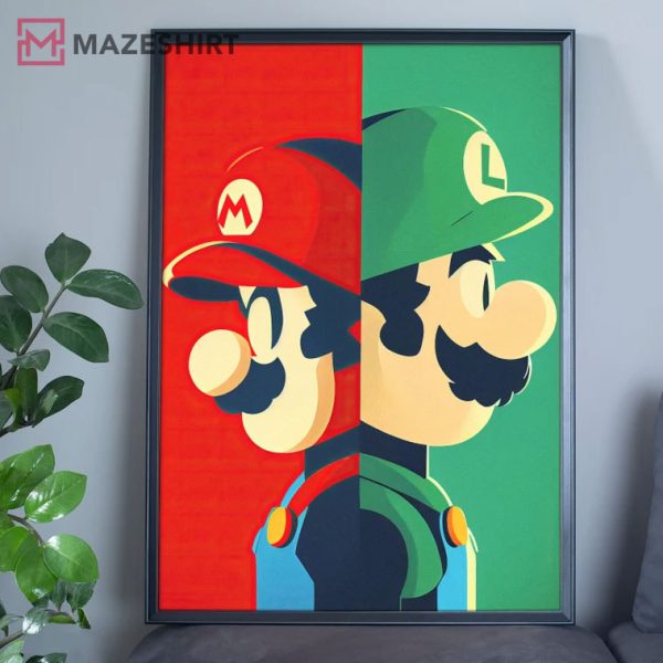 Super Mario and Luigi Wall Art Poster