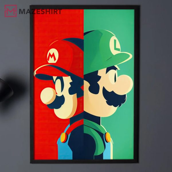 Super Mario and Luigi Wall Art Poster