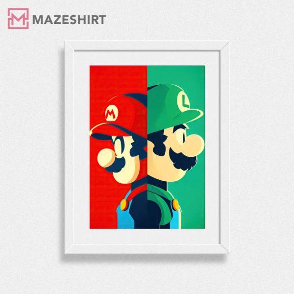 Super Mario and Luigi Wall Art Poster