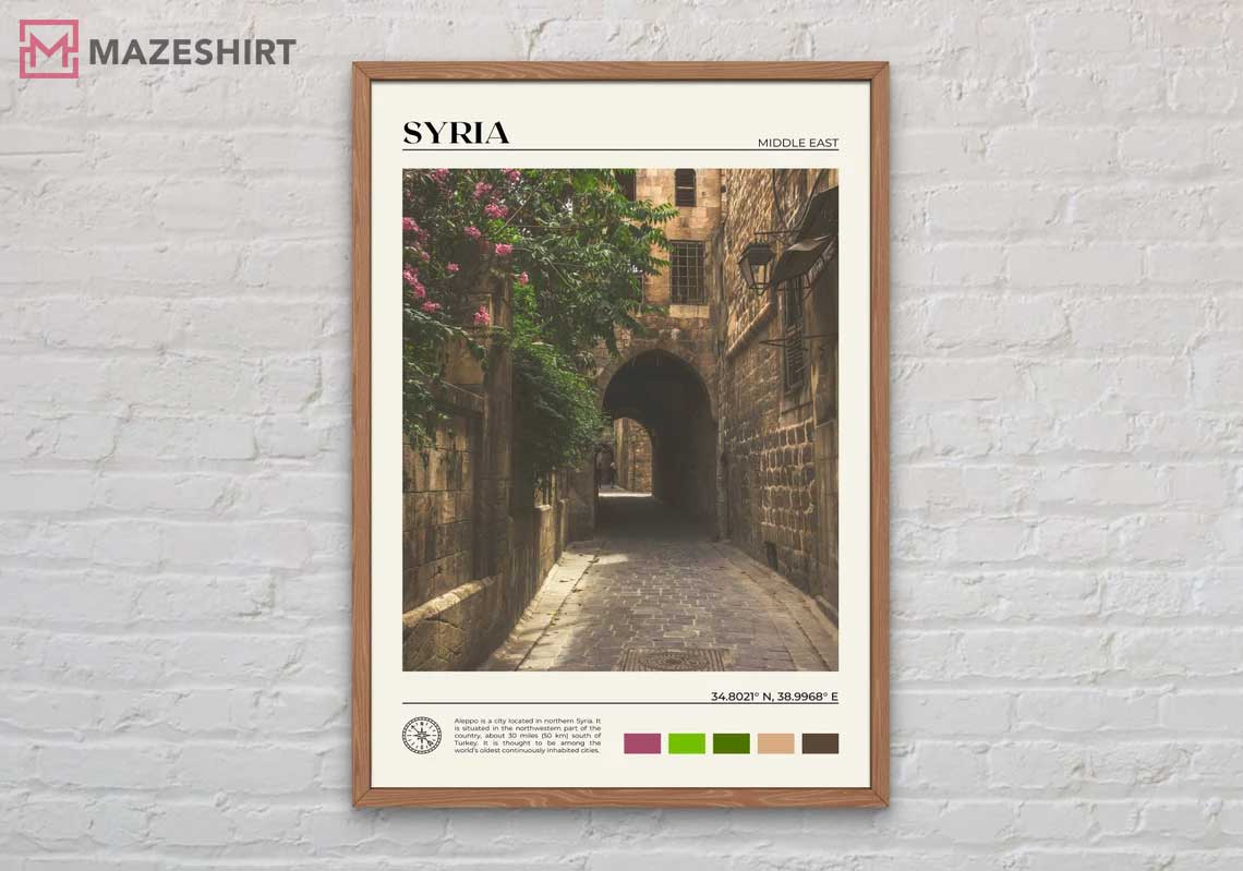 Syria Middle East Wall Decor Poster Syria Middle East Wall Decor Poster