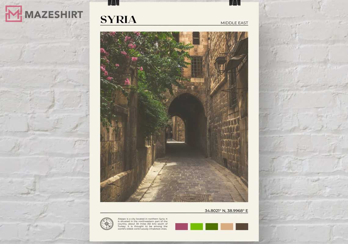 Syria Middle East Wall Decor Poster Syria Middle East Wall Decor Poster
