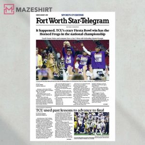 TCU Horned Frogs Fiesta Bowl Front Page Print Poster 3
