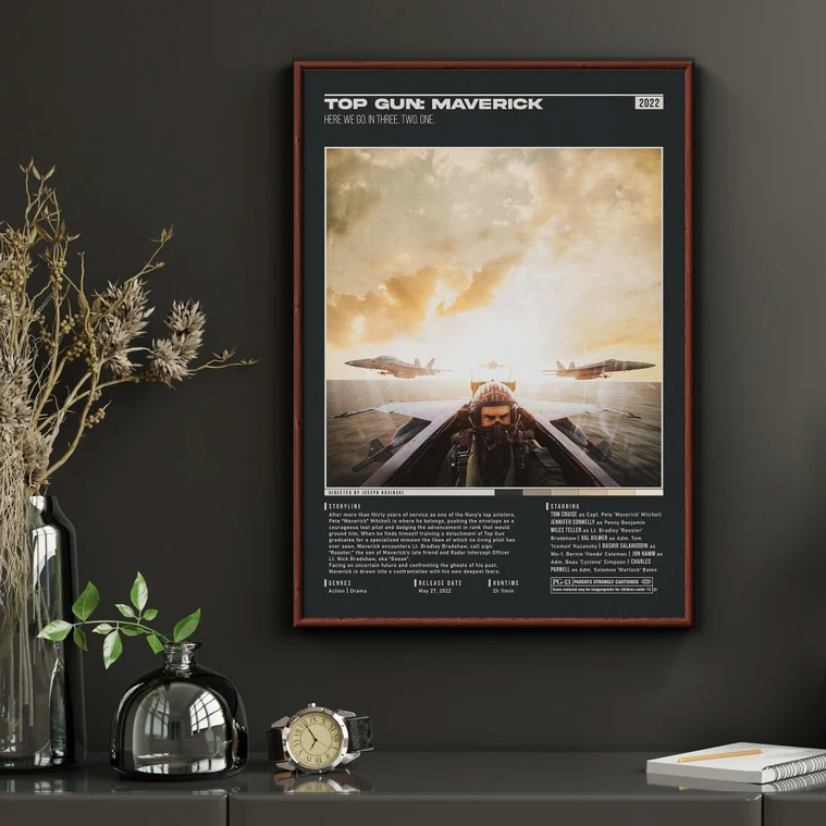 TOP GUN MAVERICK Tom Cruise, Miles Teller Movie Poster TOP GUN MAVERICK Tom Cruise, Miles Teller Movie Poster