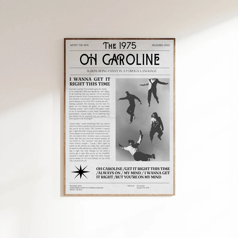 The 1975 Oh Caroline Being Funny in a Foreign Language Poster The 1975 Oh Caroline Being Funny in a Foreign Language Poster