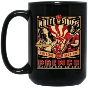 The Brewco White Stripes Our Beers Will Rock You Mug 3