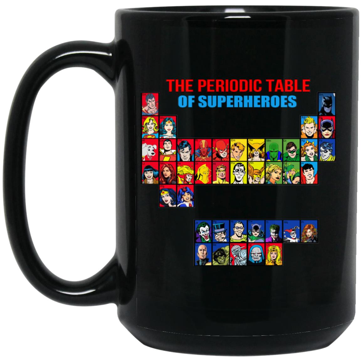 The Periodic Table Of Superheroes Mug The Periodic Table Of Superheroes Mug