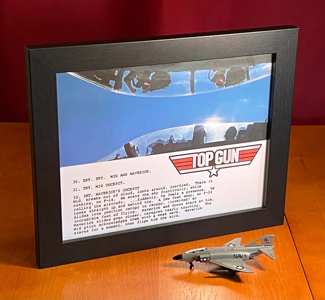 Top Gun Maverick Flips Off The Mig Script Art Poster Top Gun Maverick Flips Off The Mig Script Art Poster