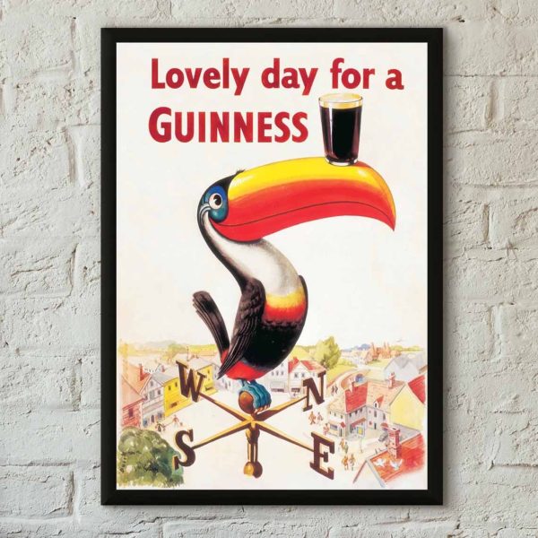 Vintage Alcohol Guinness Printed Advertising Poster