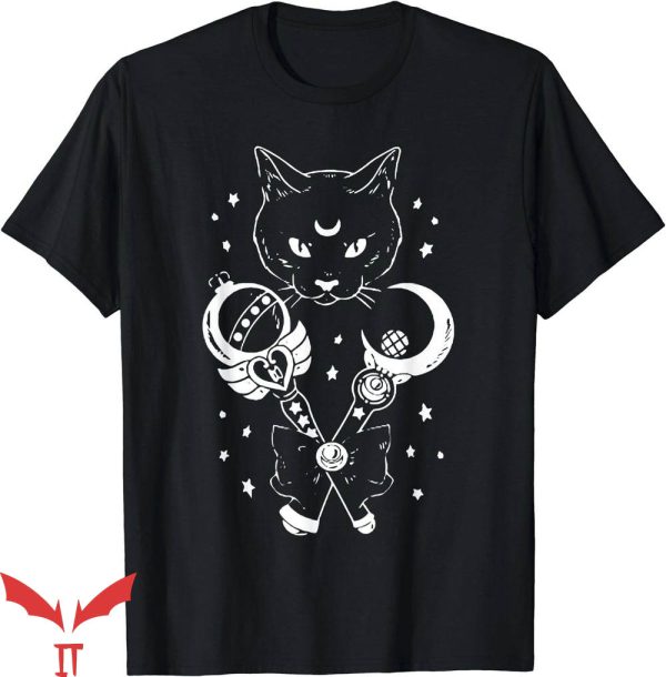 Vintage Sailor Moon T-Shirt Meow Cute Moon Cat Space Magic