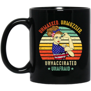 Vintage Unmasked Unmuzzled Unvaccinated Unafraid USA Flag Mug 3