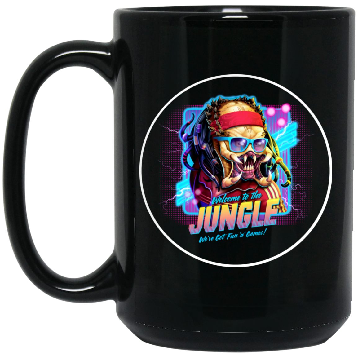 Welcome To The Jungle We've Got Fun'n' Games Black Mug Welcome To The Jungle We've Got Fun'n' Games Black Mug
