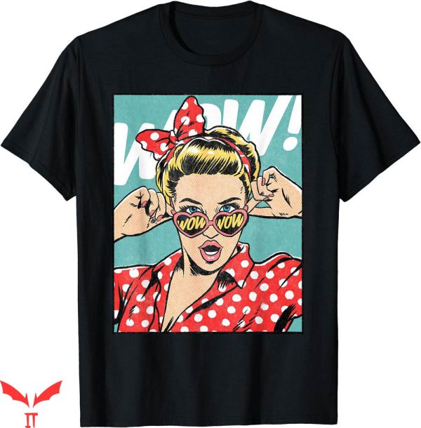 Wow Free Day T-shirt Wow Surprise Face Pop Art Comic Book