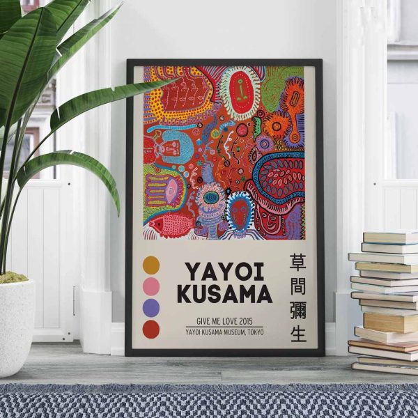 Yayoi Kusama Print, Give Me Love Contemporary Art Poster