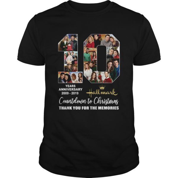 10 years anniversary Hallmark 2009 2019 Countdown to Christmas shirt