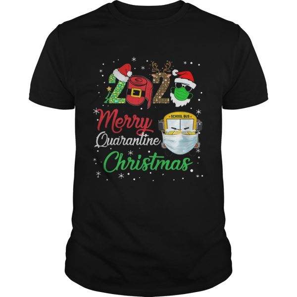 2020 Merry Quarantine Christmas School Bus Face Mask shirt