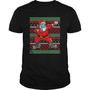 2020 Ugly Sweater Design Dabbing Santa Wearing Mask shirt