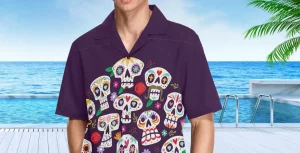 skull hawaiian shirt