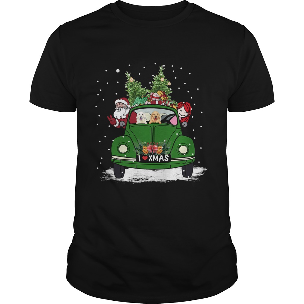 A Girl Her Golden Retriever Dog And Santa Claus I Love Xmas Christmas Tree shirt A Girl Her Golden Retriever Dog And Santa Claus I Love Xmas Christmas Tree shirt