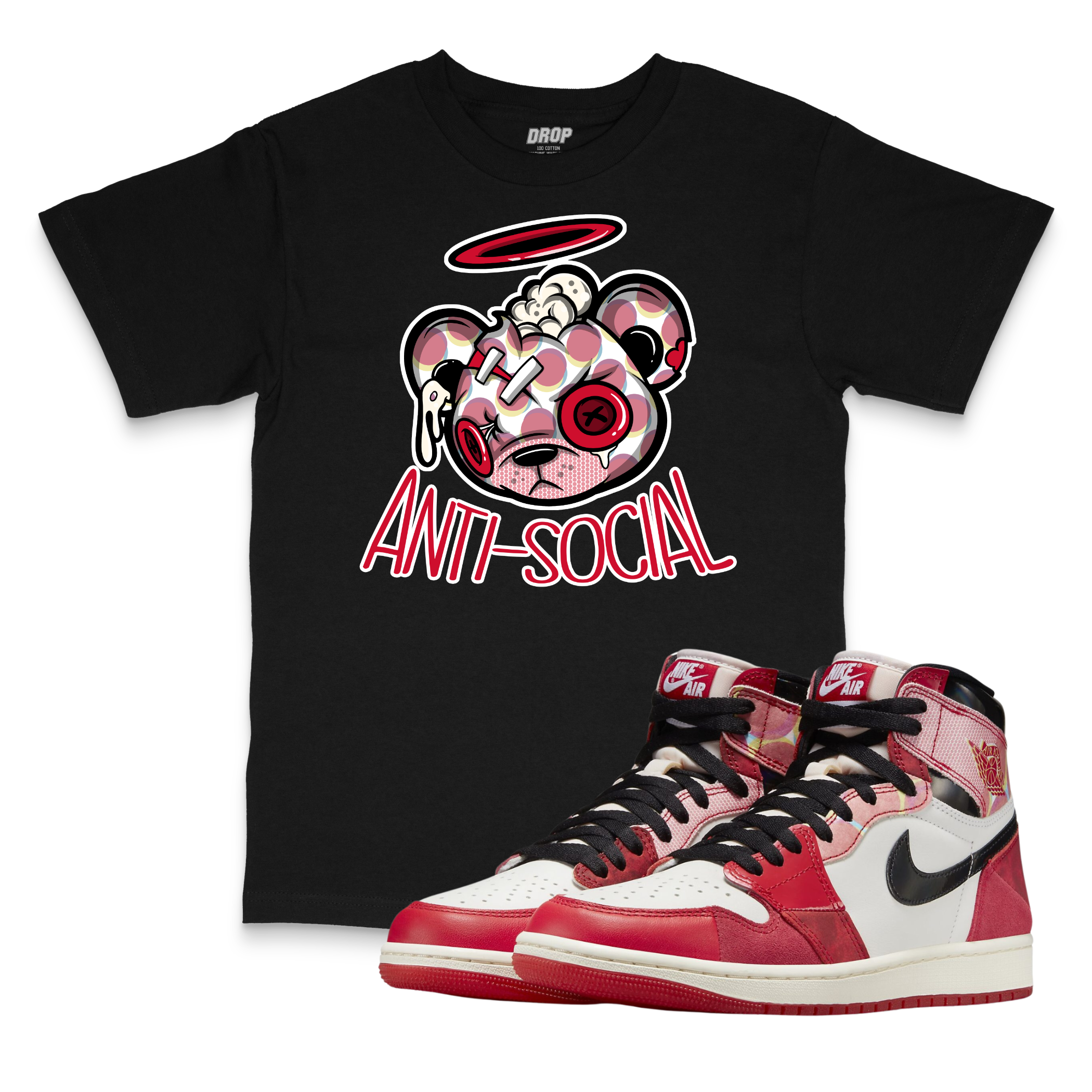 AJ1 High OG Next Chapter I Anti-Social Bear Sneaker Matching T-Shirt AJ1 High OG Next Chapter I Anti-Social Bear Sneaker Matching T-Shirt