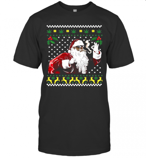 African American Santa Marijuana Weed 420 Ugly Christmas T-Shirt African American Santa Marijuana Weed 420 Ugly Christmas T-Shirt