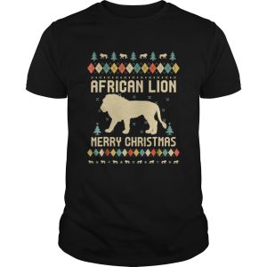 African Lion Christmas T Shirt Vintage Retro shirt